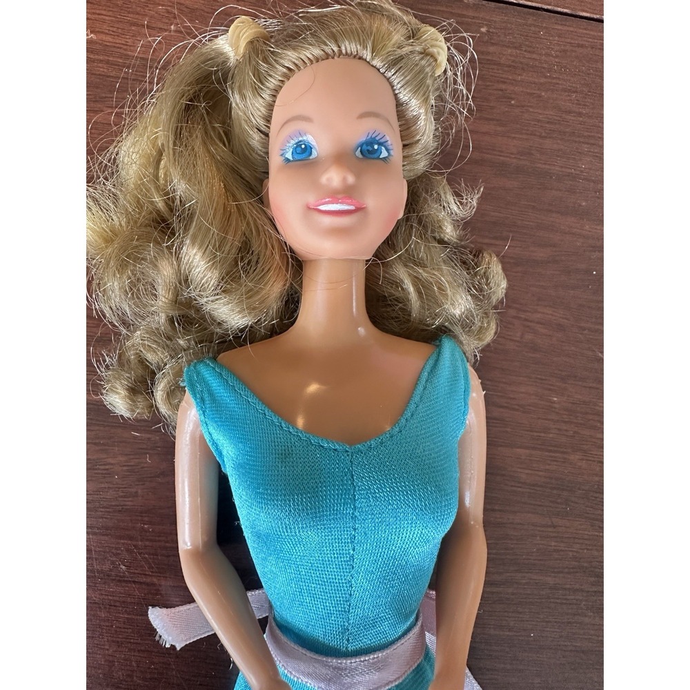 Vintage 1980s Barbie Workout Aerobics Doll Blue Jumpsuit Mattel Taiwan